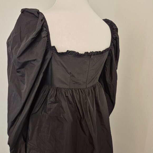 Zara New Romantic Bohemian Black Dress With puff Sleeve - Picture 3 of 9